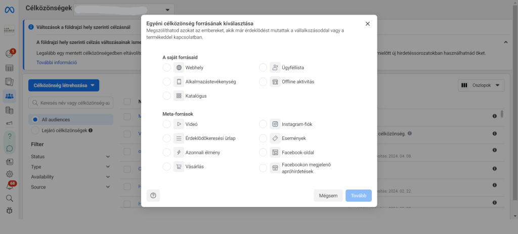 Facebook Remareting célzás